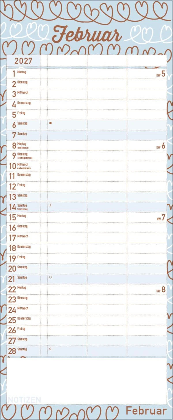 Premium Familientimer Tag für Tag 2027 – Ansicht