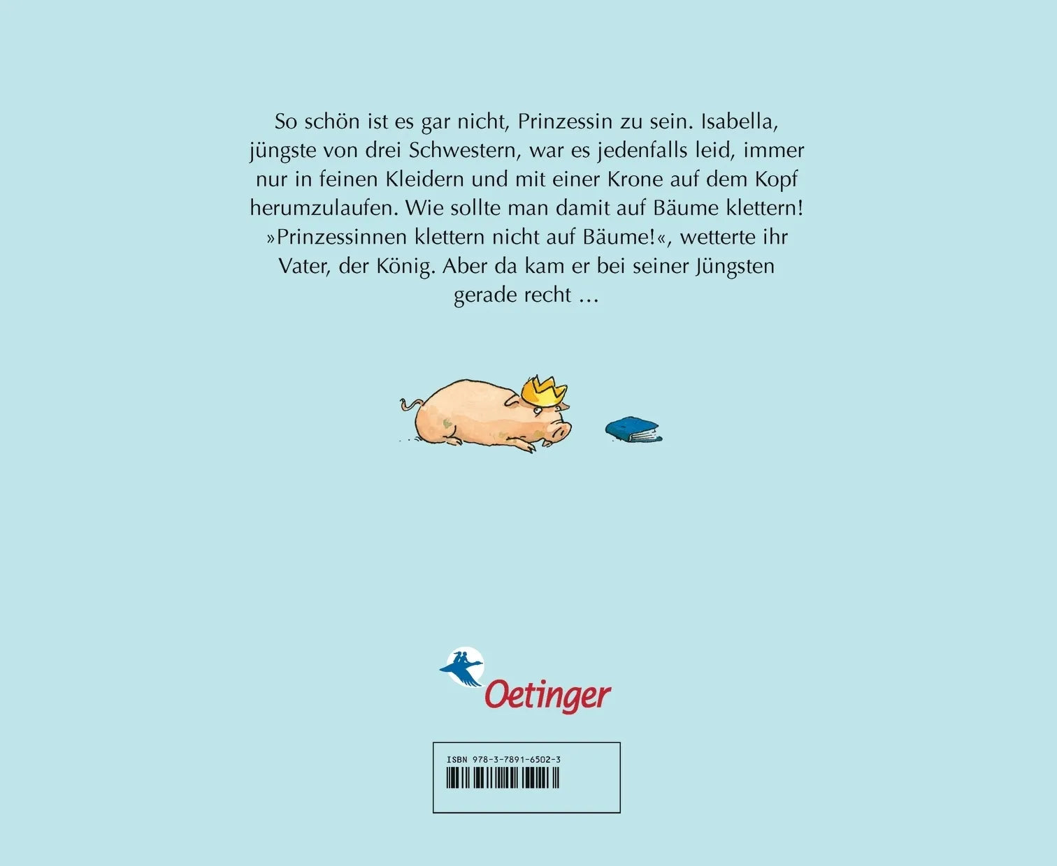 Buchrückseite von 'Prinzessin Isabella' mit Klappentext - Gebundene Ausgabe