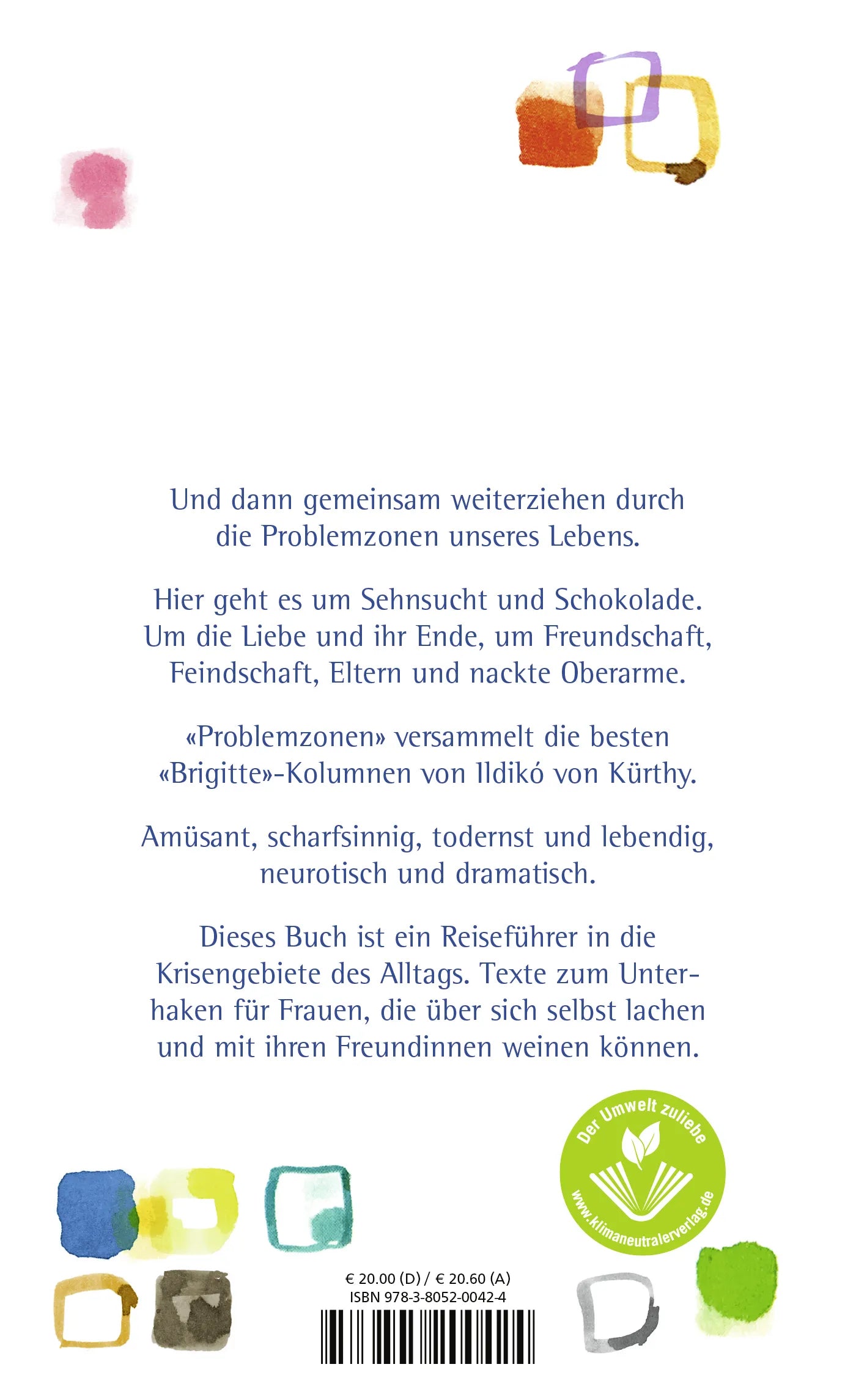 Buchrückseite von 'Problemzonen' mit Klappentext - Gebundene Ausgabe