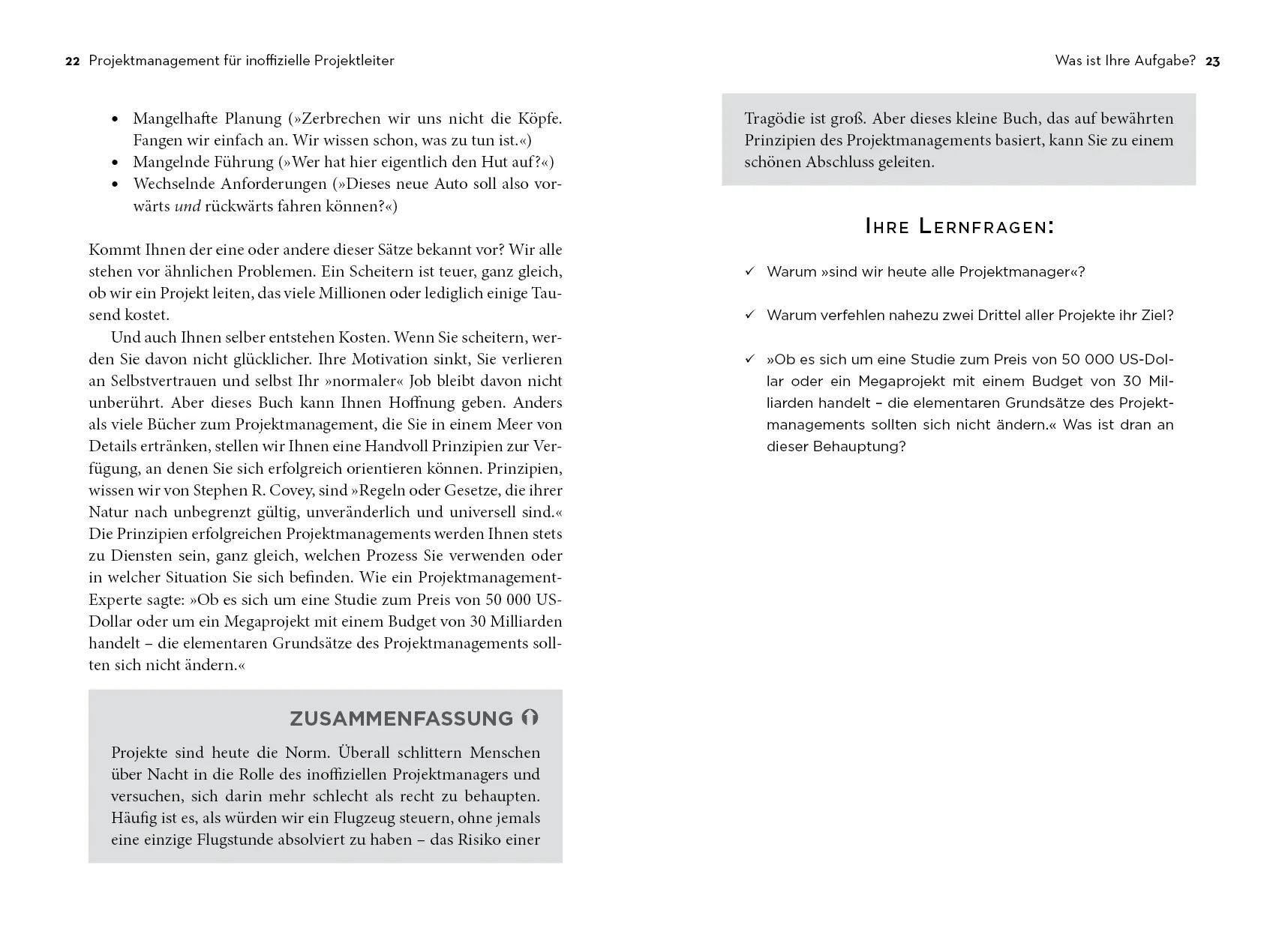 Innenansicht von 'Projektmanagement für inoffizielle Projektleiter' - Taschenbuch