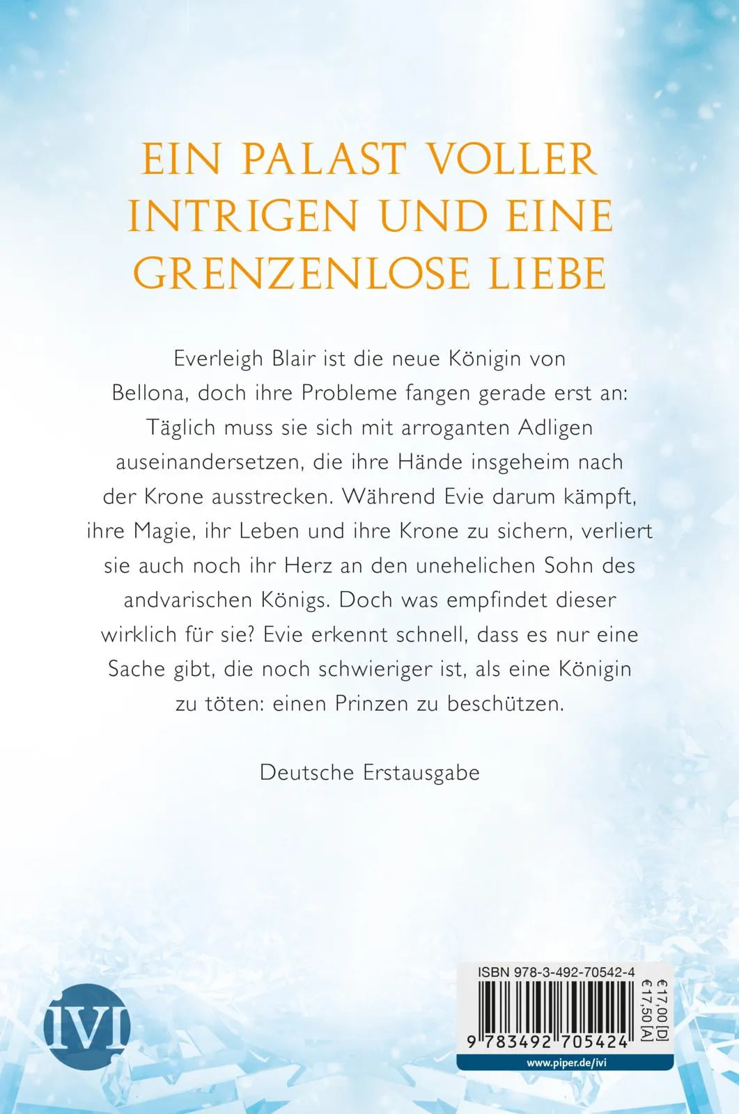 Buchrückseite von 'Protect the Prince' mit Klappentext - Paperback