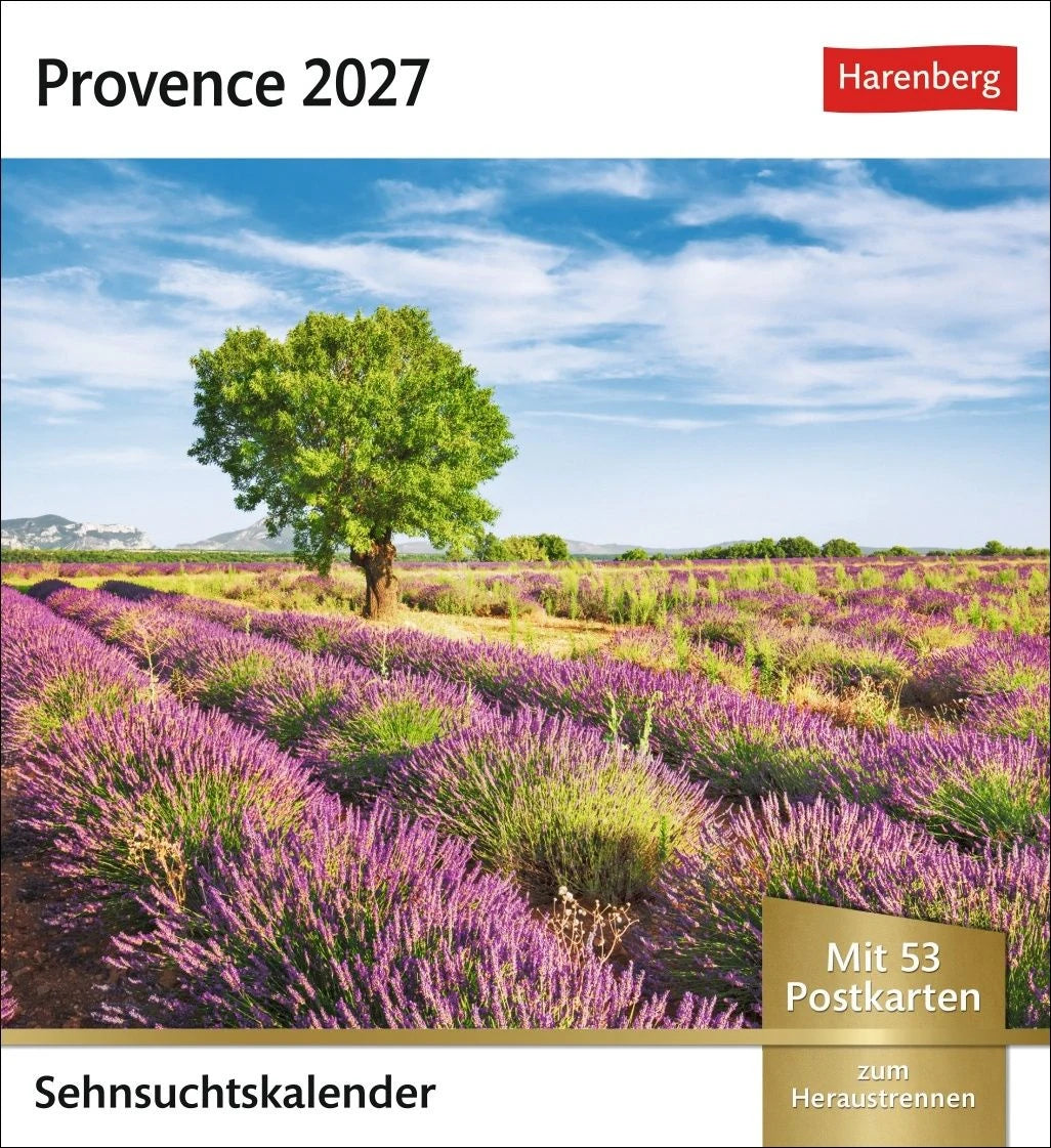 Postkartenkalender: Provence Sehnsuchtskalender 2027 - Wochenkalender mit 53 Postkarten