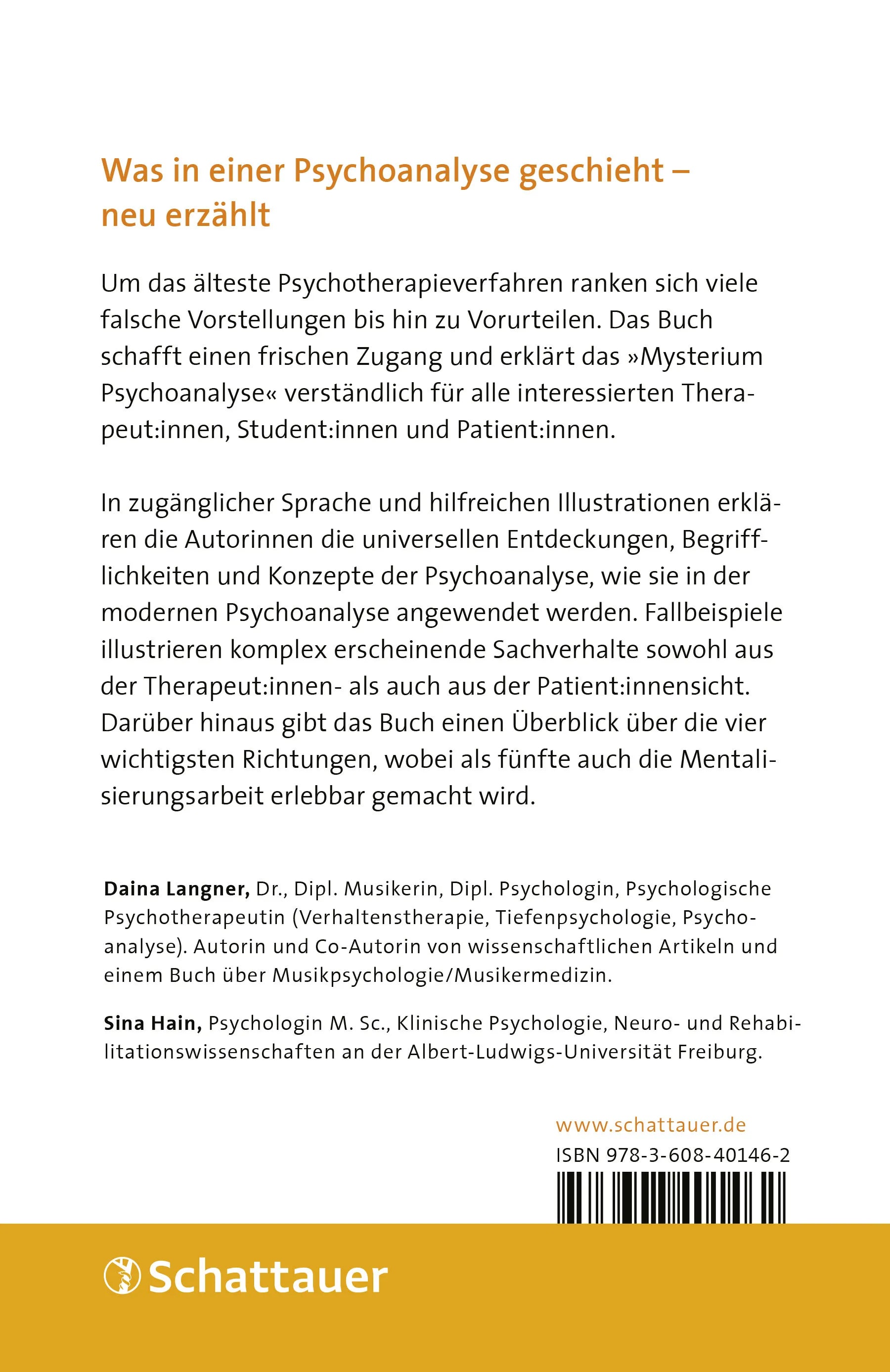 Buchrückseite von 'Psychoanalyse griffbereit' mit Klappentext - Paperback