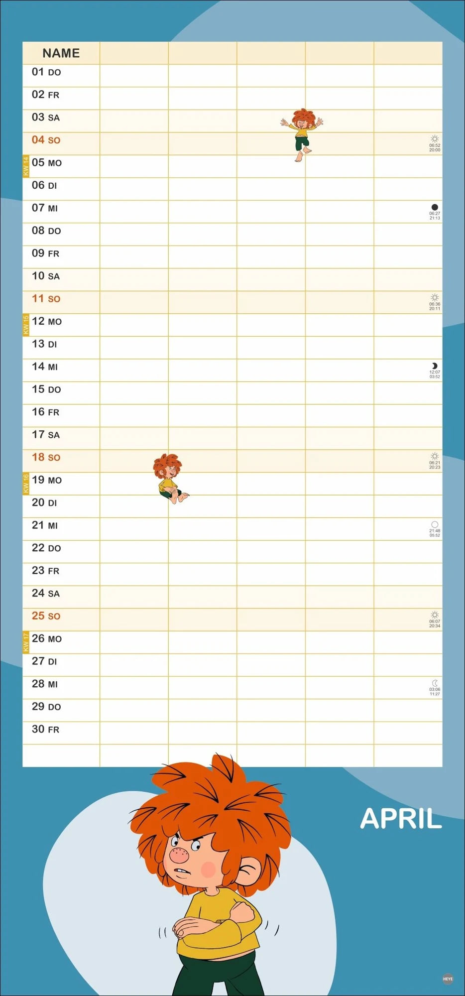 Pumuckl Familienplaner 2027 – Ansicht