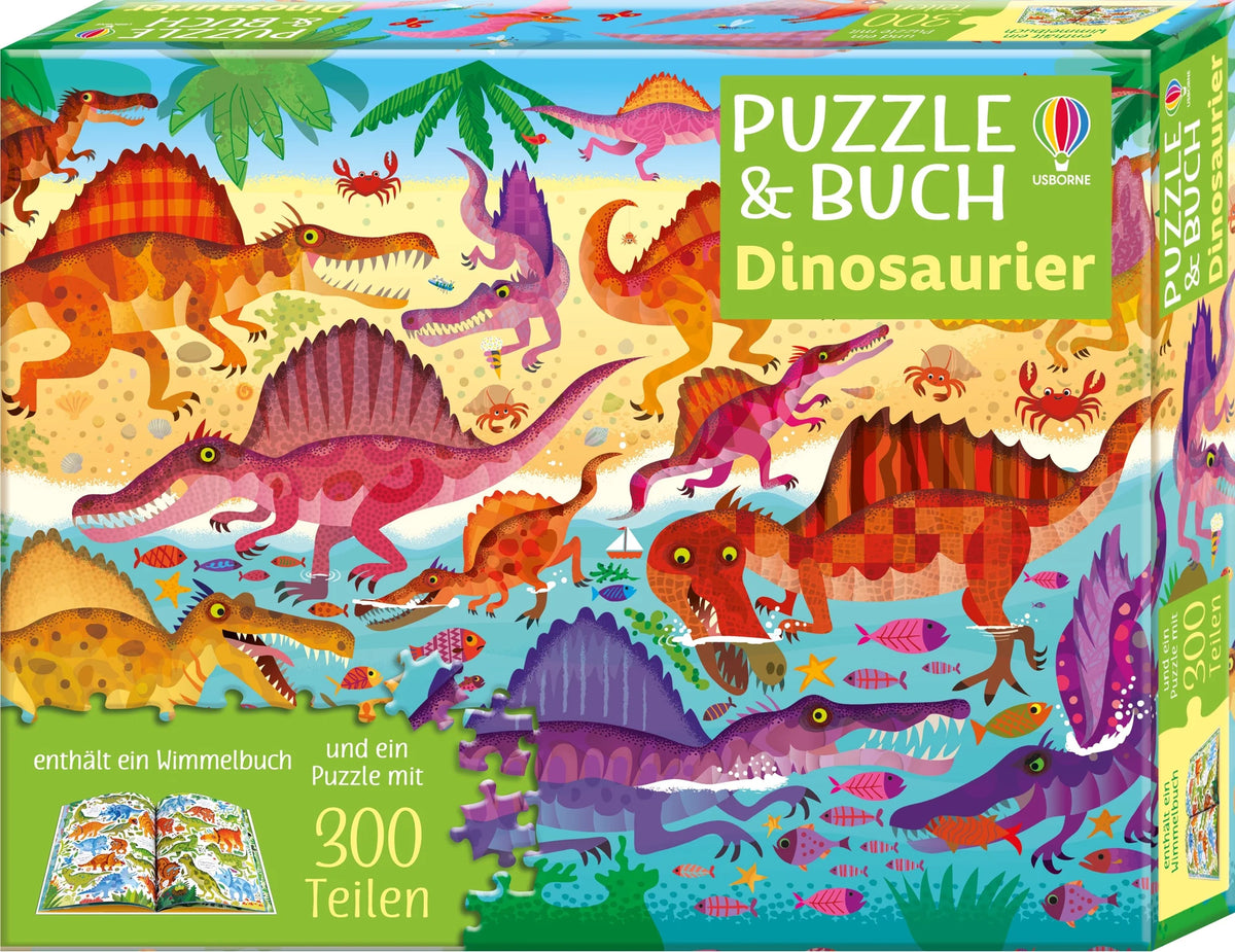 Puzzle: Puzzle & Buch: Dinosaurier