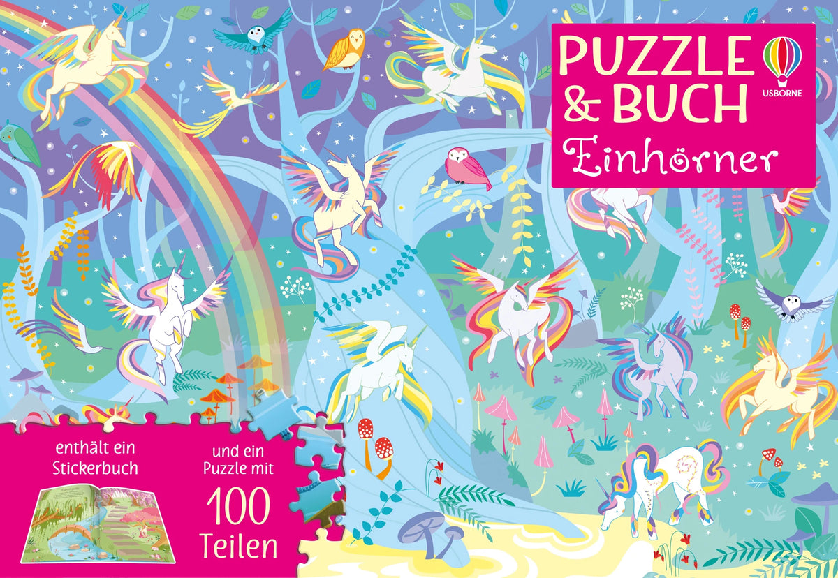 Puzzle: Puzzle & Buch: Einhörner
