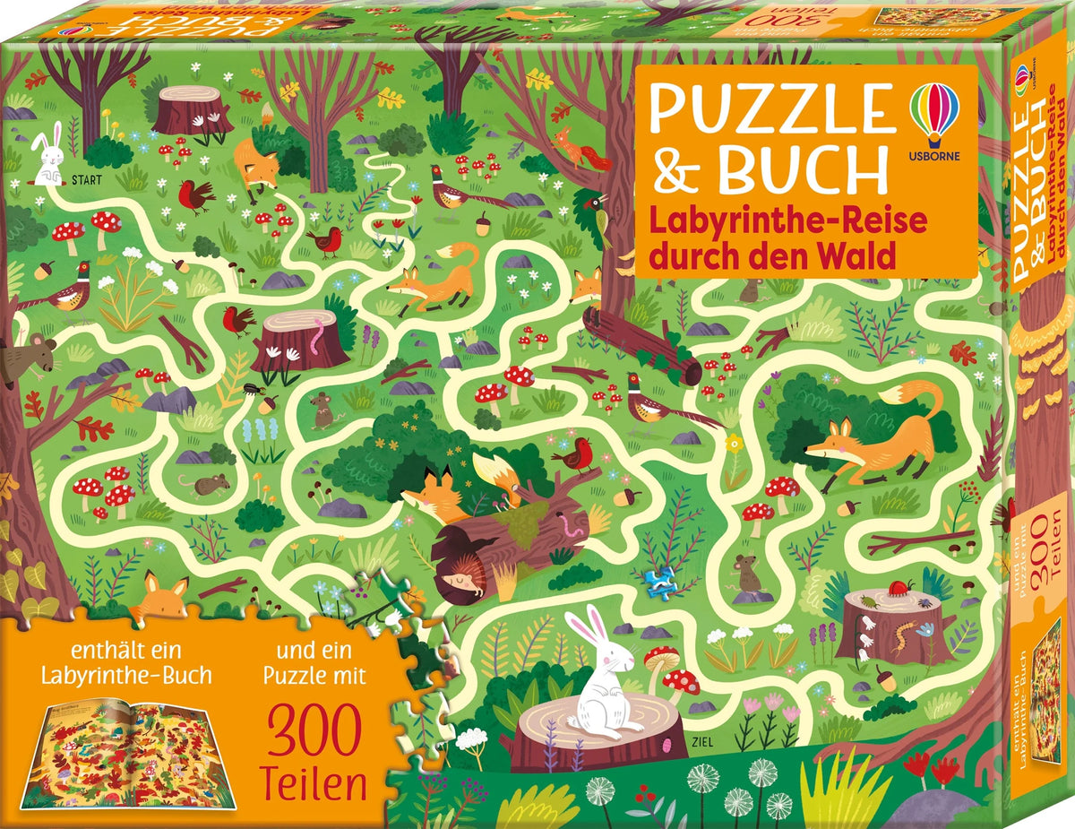 Puzzle: Puzzle & Buch: Labyrinthe-Reise durch den Wald