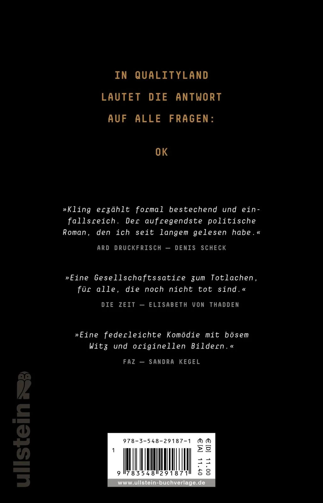 Rückseite: QualityLand (Taschenbuch)