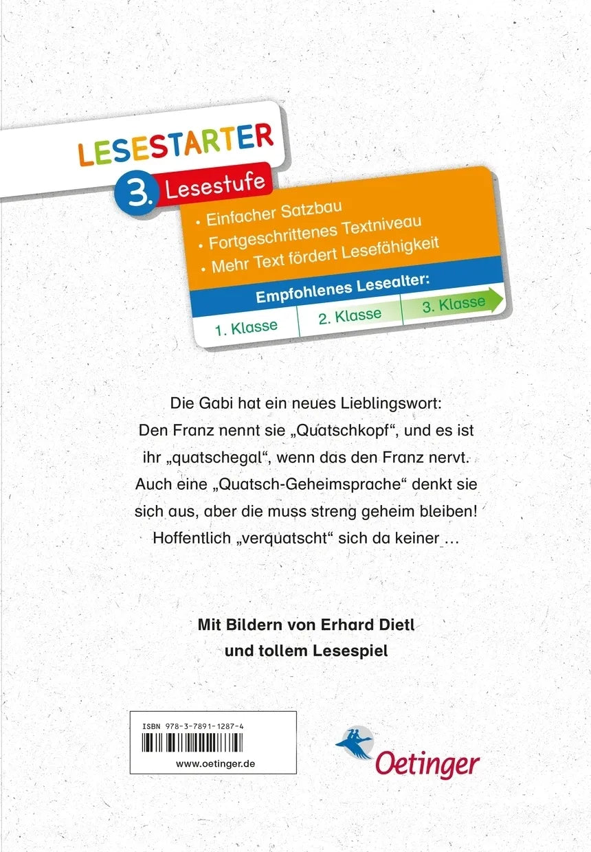 Buchrückseite von 'Quatschgeschichten vom Franz' mit Klappentext - Gebundene Ausgabe