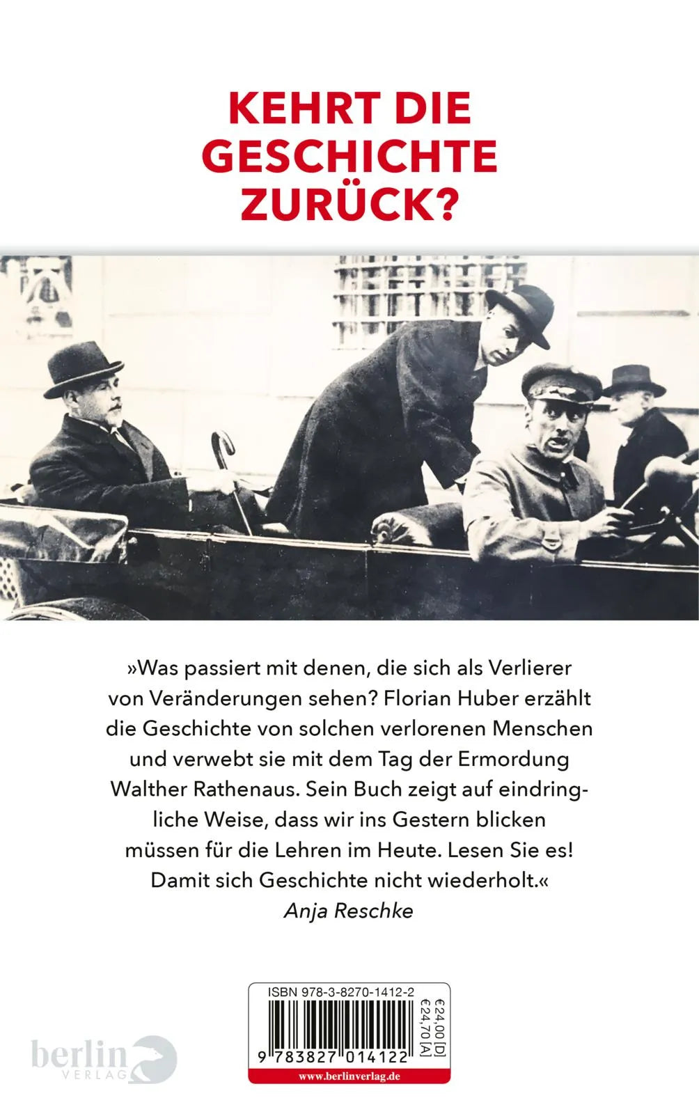 Buchrückseite von 'Rache der Verlierer' mit Klappentext - Gebundene Ausgabe