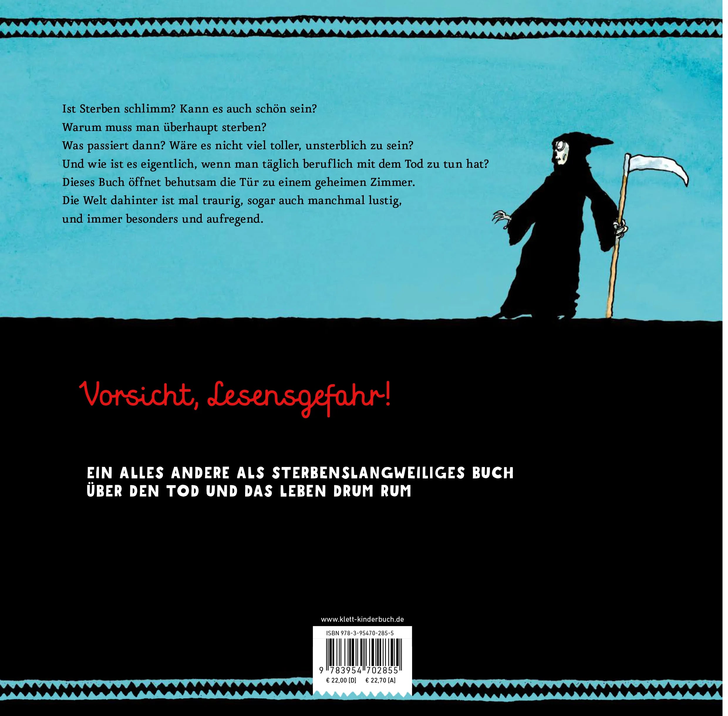 Buchrückseite von 'Radieschen von unten' mit Klappentext - Gebundene Ausgabe