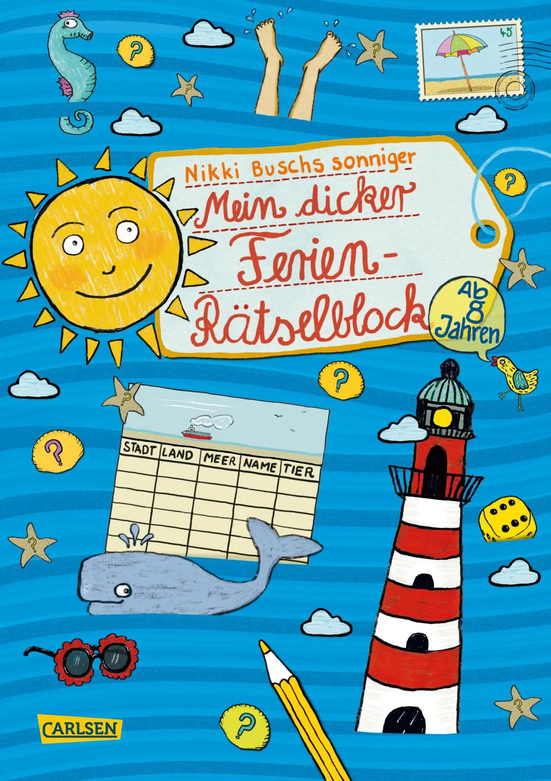 Buchcover von 'Rätselspaß Grundschule: Mein dicker Ferien-Rätselblock' - Taschenbuch von Nikki Busch