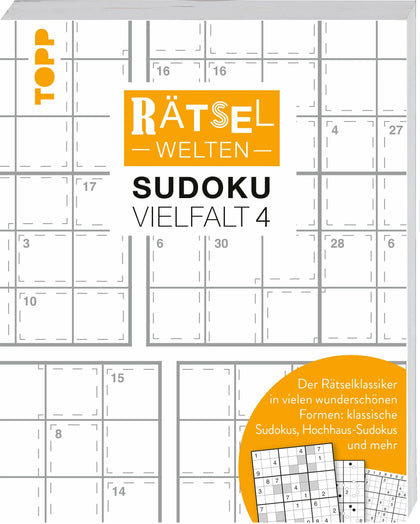 Cover: Rätselwelten – Sudoku Vielfalt 4 | Der Rätselklassiker in vielen wunderschönen Formen: klassische Sudokus, Hochhaus-Sudokus und mehr (Taschenbuch) von Silke Berendes