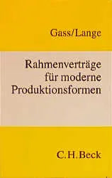 Buchcover von 'Rahmenverträge für moderne Produktionsformen' - Taschenbuch von Wolfram Gass