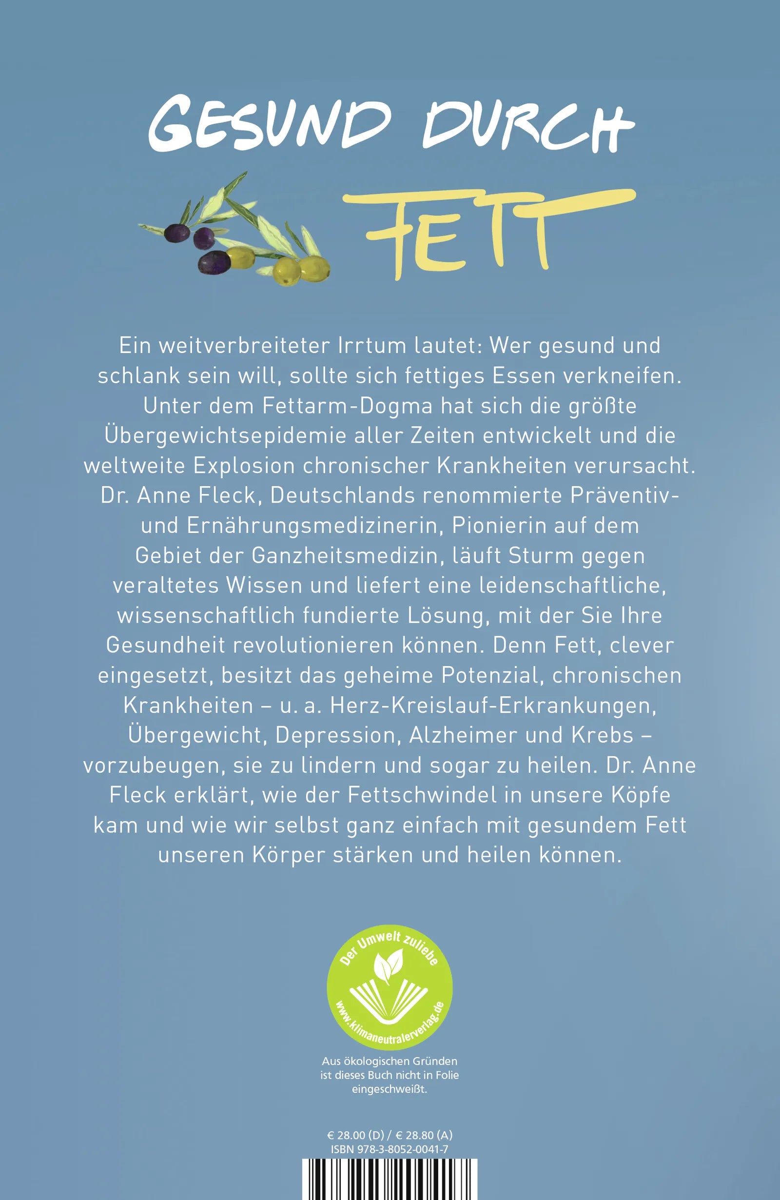 Buchrückseite von 'Ran an das Fett' mit Klappentext - Gebundene Ausgabe