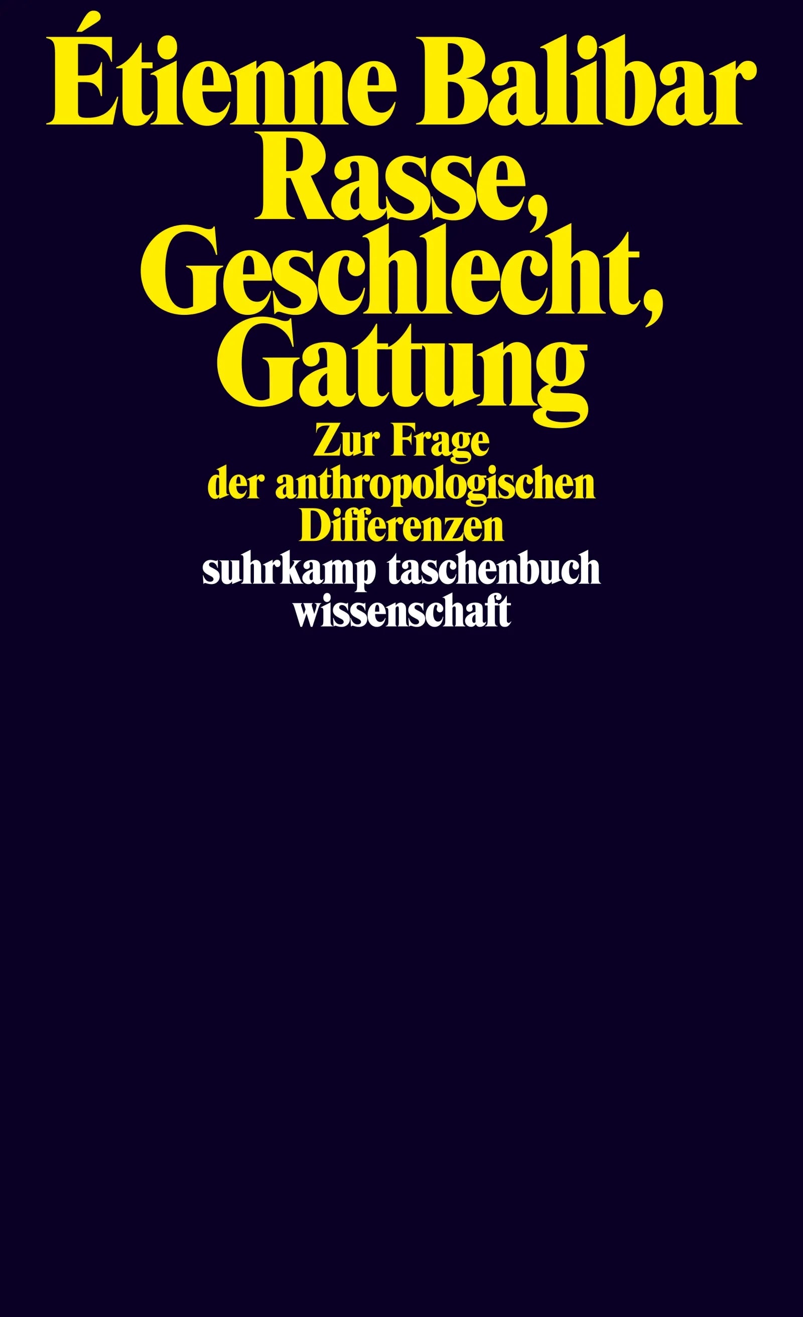 Cover: Rasse, Geschlecht, Gattung (E-Book) von Étienne Balibar