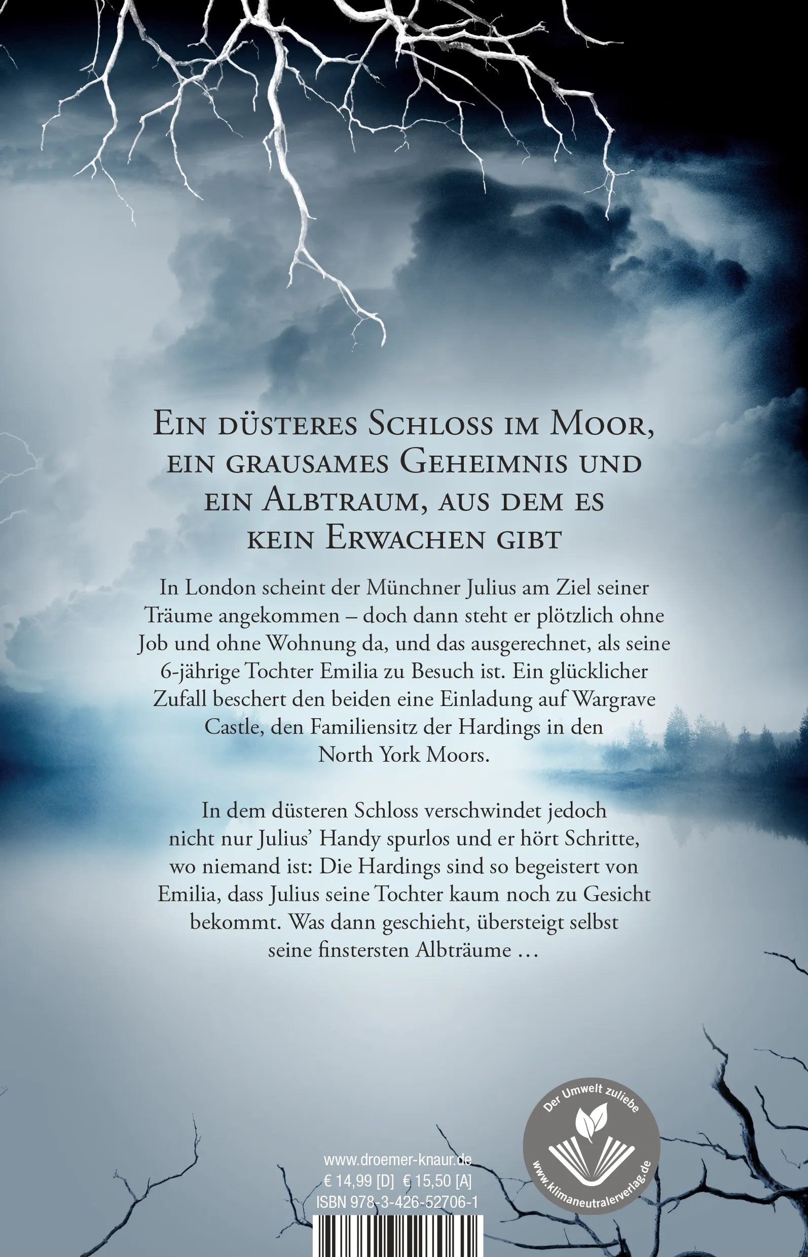 Buchrückseite von 'Raubtieraugen' mit Klappentext - Paperback