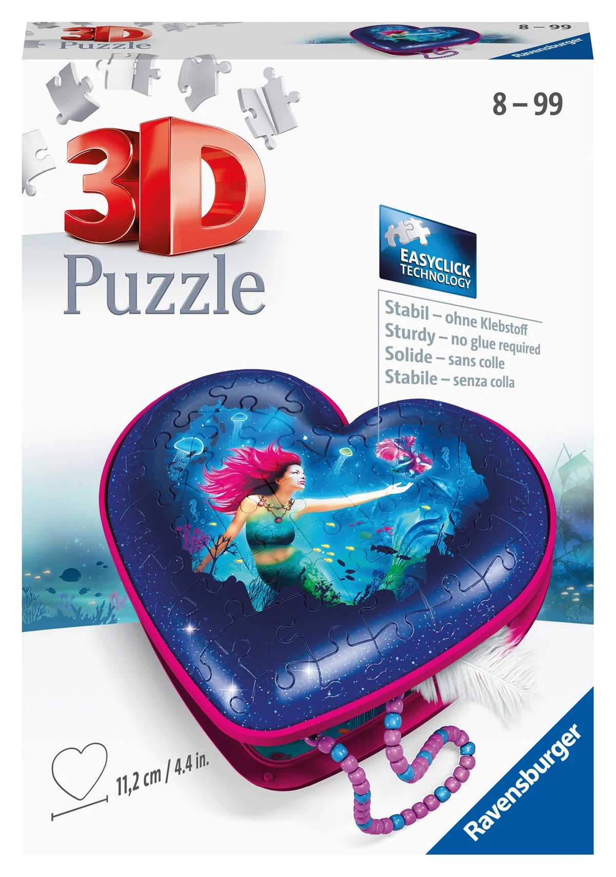 3D-Puzzle: 3D Puzzle Herzschatulle Bezaubernde Meerjungfrauen