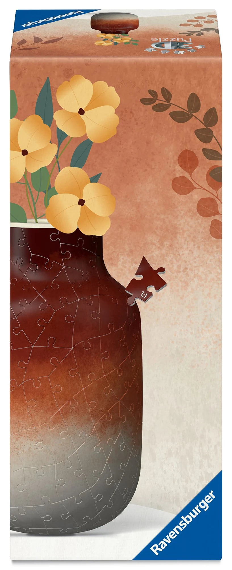 3D-Puzzle: 3D Puzzle Vase Gradient Brick-Red