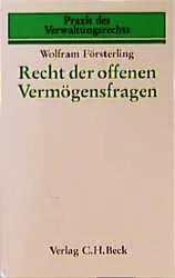 Buchcover von 'Recht der offenen Vermögensfragen' - Taschenbuch von Wolfram Försterling