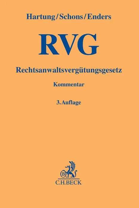 Buchcover von 'Rechtsanwaltsvergütungsgesetz. RVG' - Gebundene Ausgabe von Wolfgang Hartung