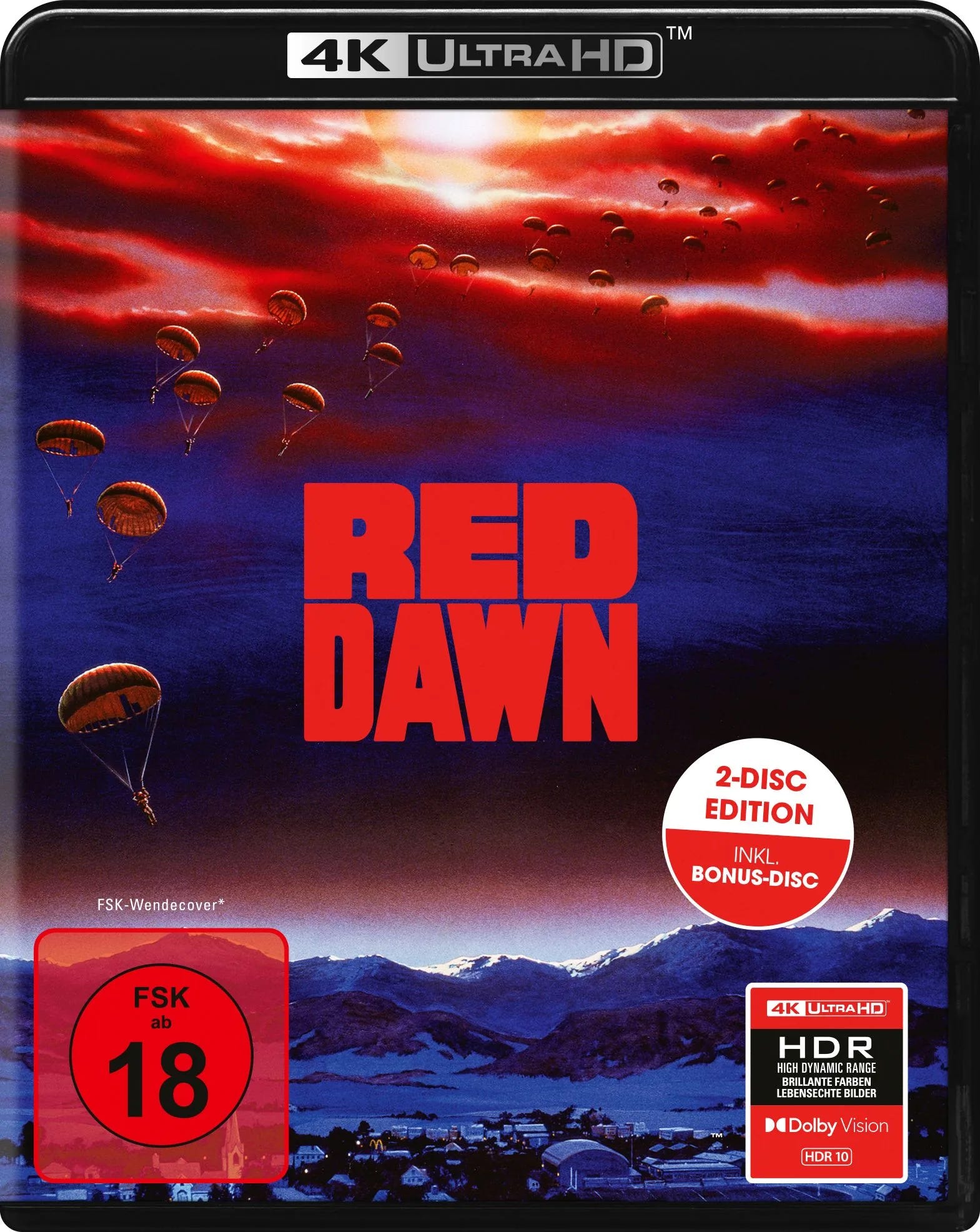 4K UHD Blu-ray-Cover: Red Dawn (Die rote Flut) - 2-Disc Edition. Regie: John Milius