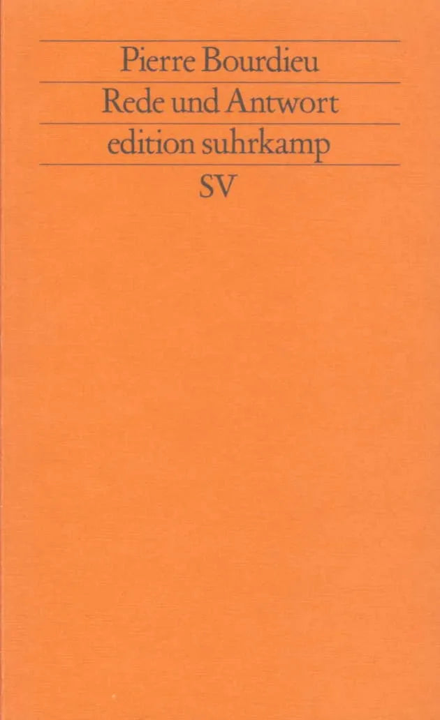 Buchcover von 'Rede und Antwort' - Taschenbuch von Pierre Bourdieu