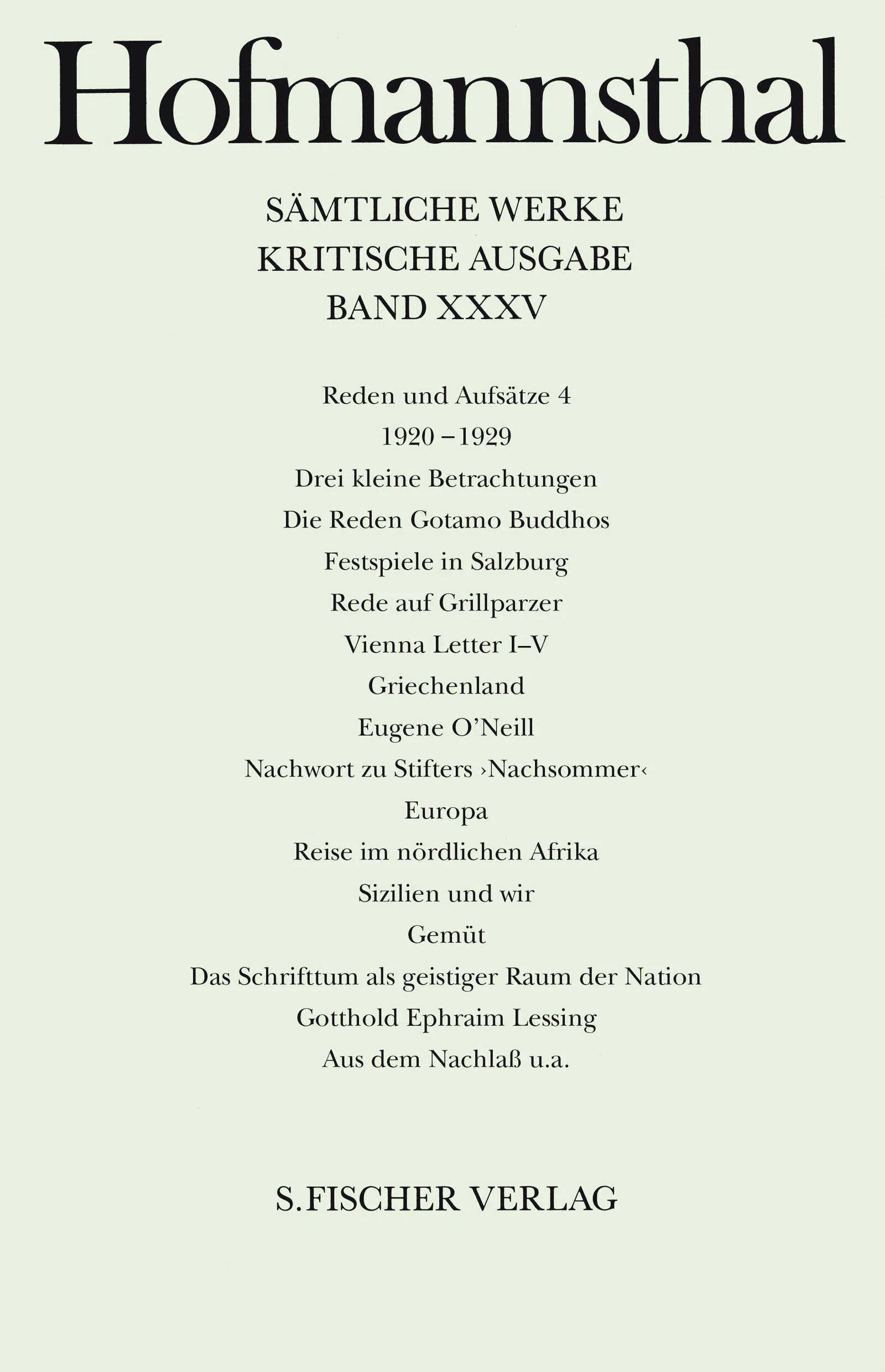 Buchcover von 'Reden und Aufsätze 4' - Gebundene Ausgabe von Hugo von Hofmannsthal