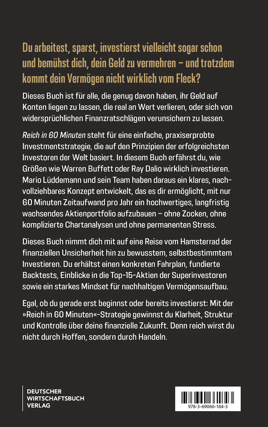 Rückseite: Reich in 60 Minuten (Taschenbuch)