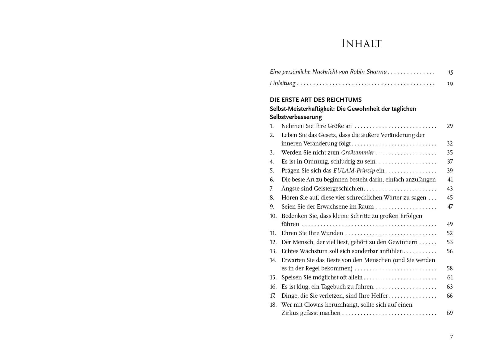 Innenansicht von 'Reichtum, den du mit Geld nicht kaufen kannst' - Gebundene Ausgabe