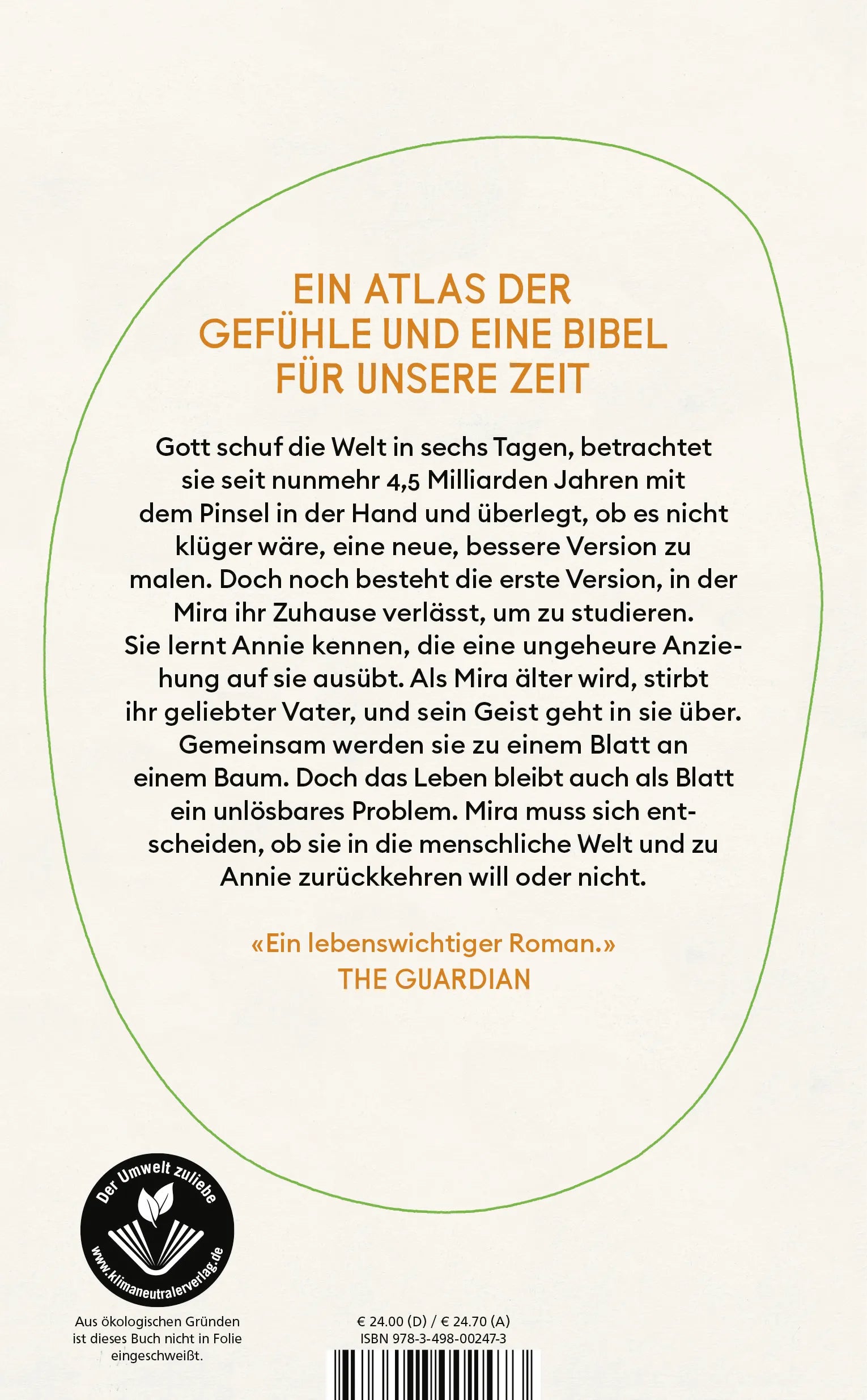 Buchrückseite von 'Reine Farbe' mit Klappentext - Gebundene Ausgabe