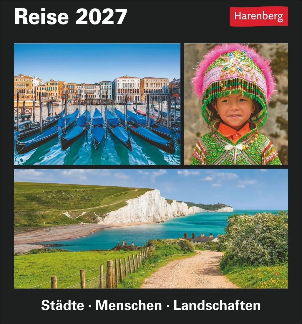 Tischkalender: Reise Tagesabreißkalender 2027 - Kulturkalender - Städte, Menschen, Landschaften