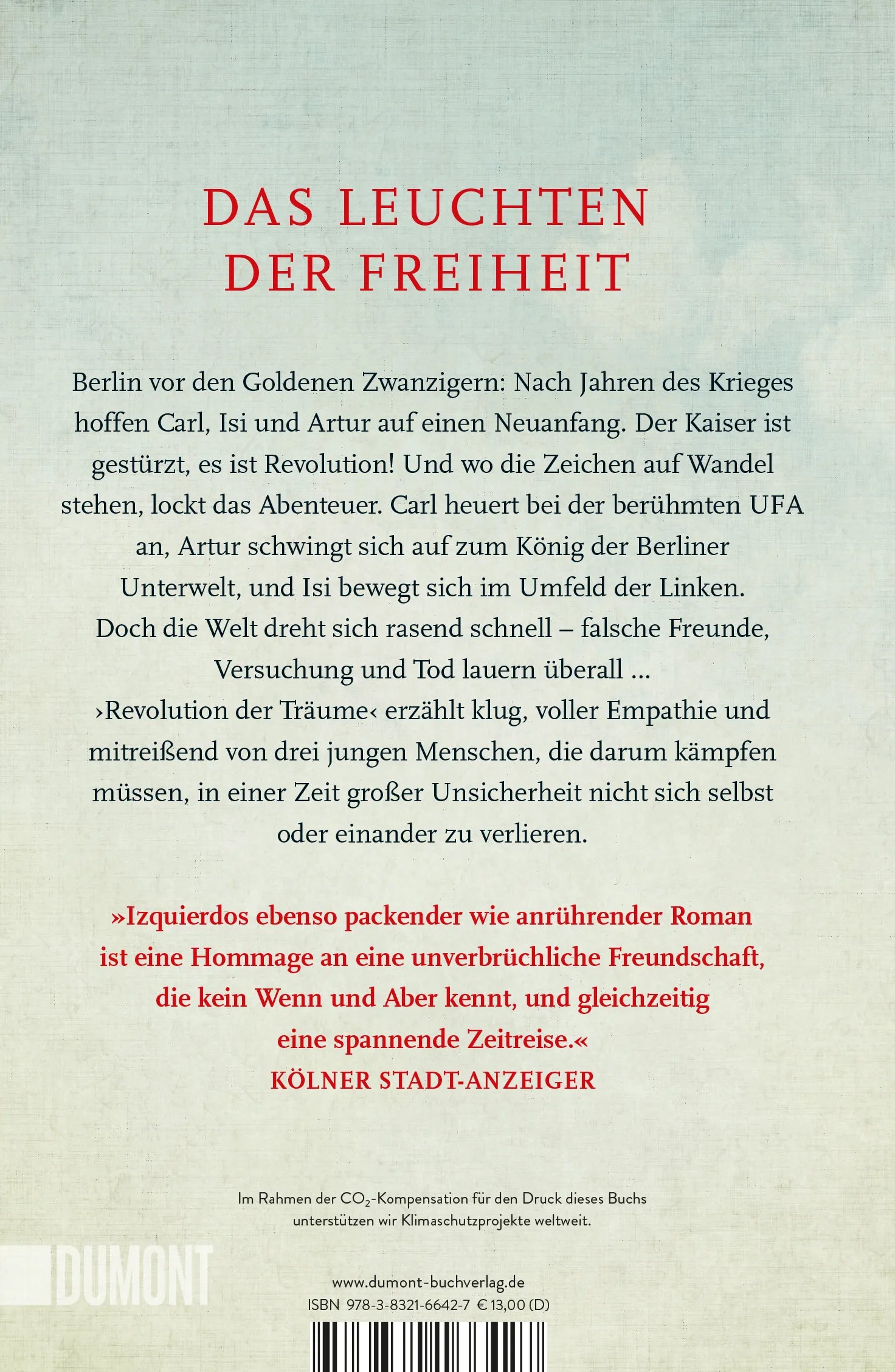 BuchrÃ¼ckseite von 'Revolution der Träume' mit Klappentext - Taschenbuch