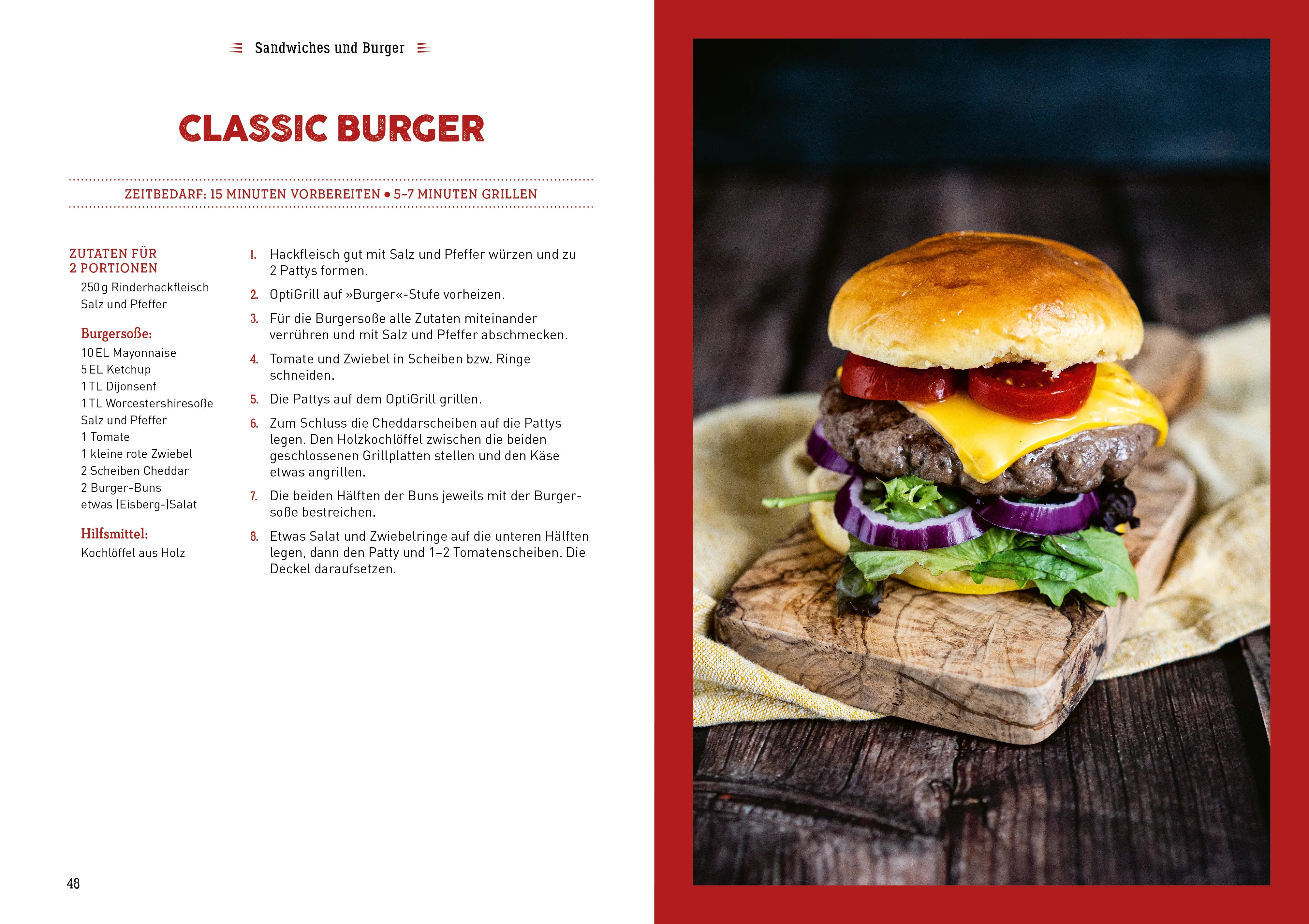 Innenansicht von 'Rezepte für den Optigrill' - Taschenbuch