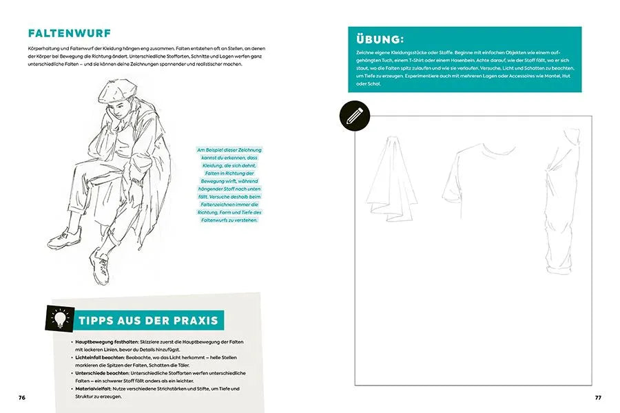 Detailansicht: Richtig Zeichnen lernen Menschen. Übungsbuch (Taschenbuch)