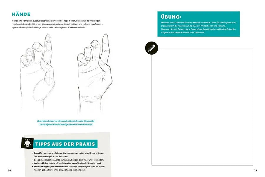 Detailansicht: Richtig Zeichnen lernen Menschen. Übungsbuch (Taschenbuch)