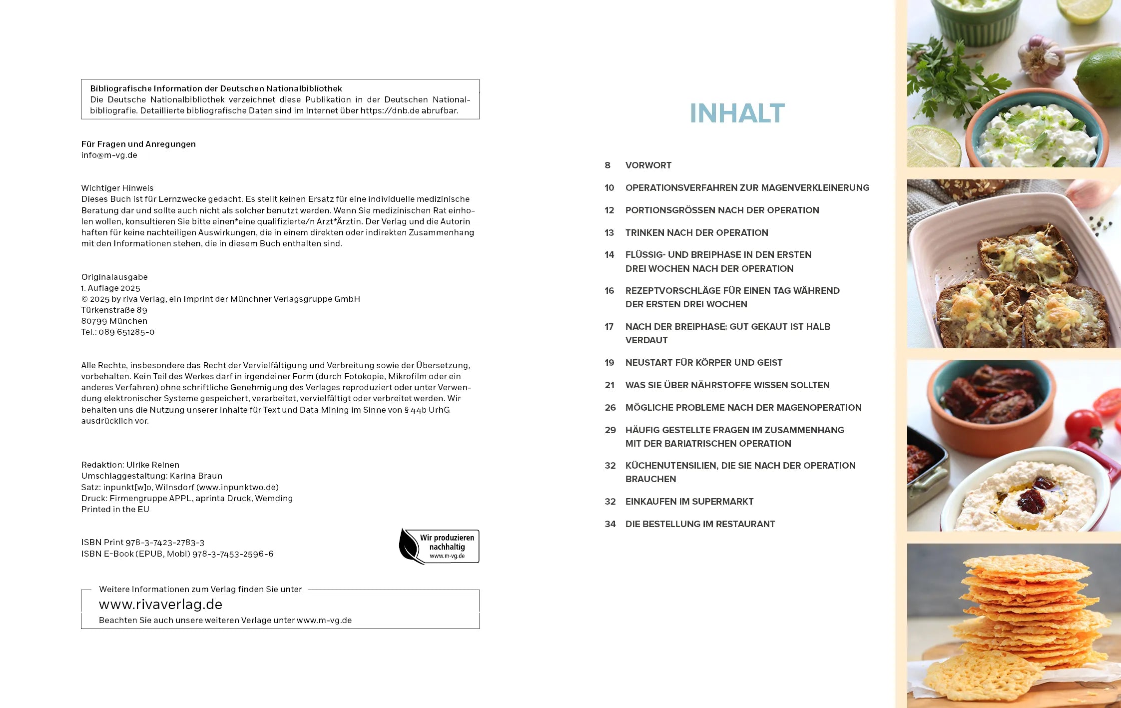 Innenansicht von 'Richtige Ernährung nach der Adipositas-OP' - Taschenbuch
