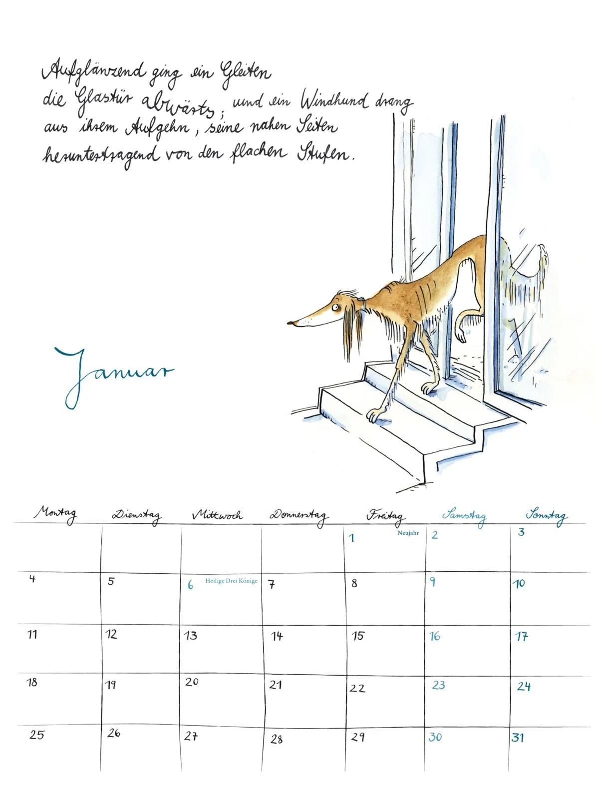 Rilke-Kalender 2027 – Wandkalender – Ansicht