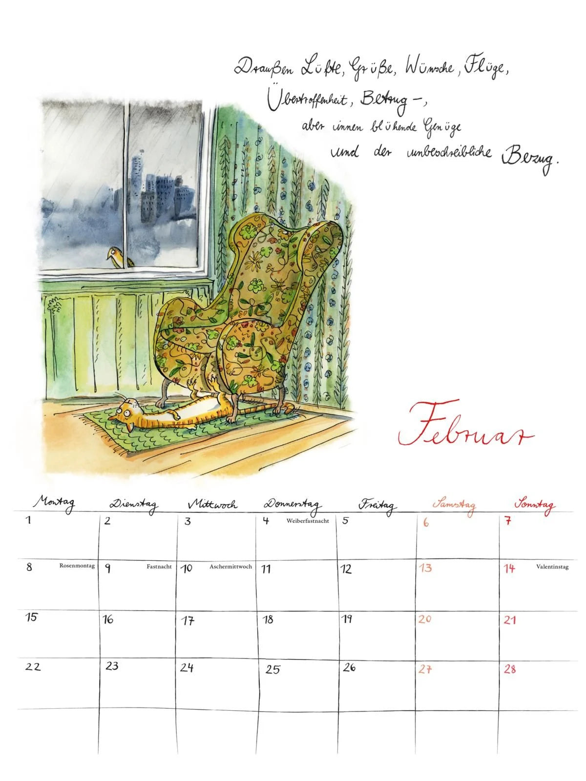 Rilke-Kalender 2027 – Wandkalender – Ansicht