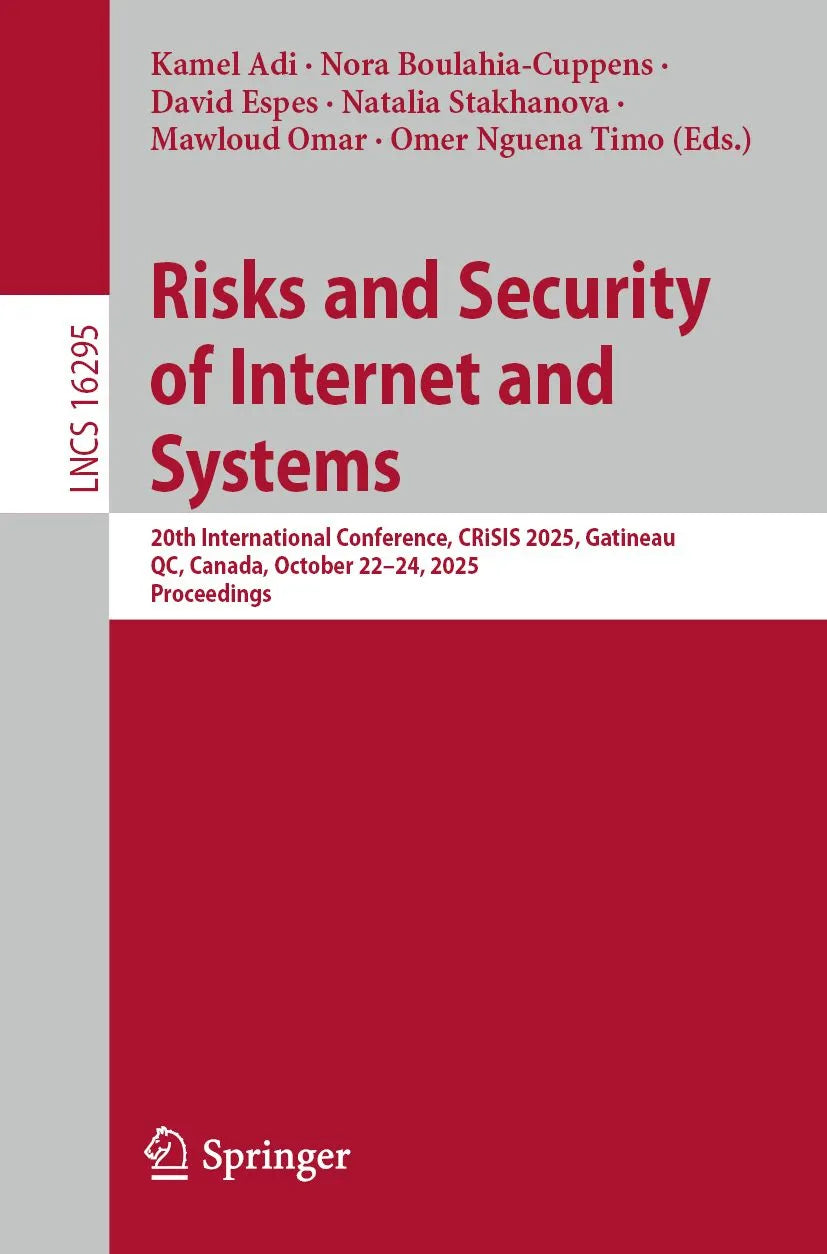 Cover: Risks and Security of Internet and Systems (E-Book) von Kamel Adi