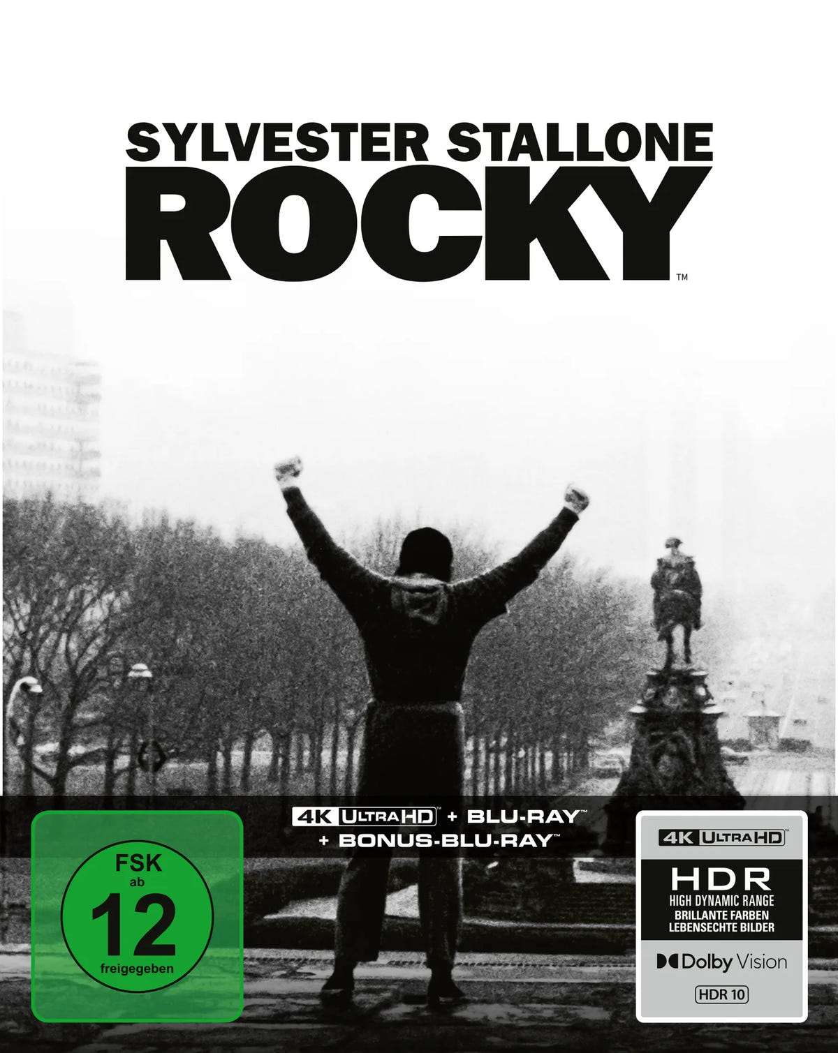 4K UHD Blu-ray-Cover: Rocky - Limitiertes 3-Disc SteelBook. Regie: John G. Avildsen