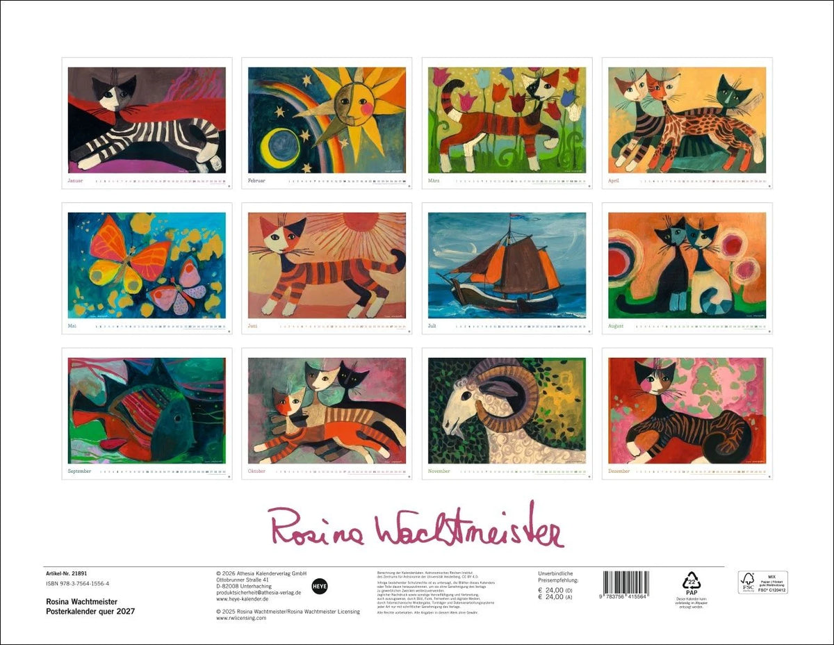Rosina Wachtmeister Posterkalender 2027 – Ansicht