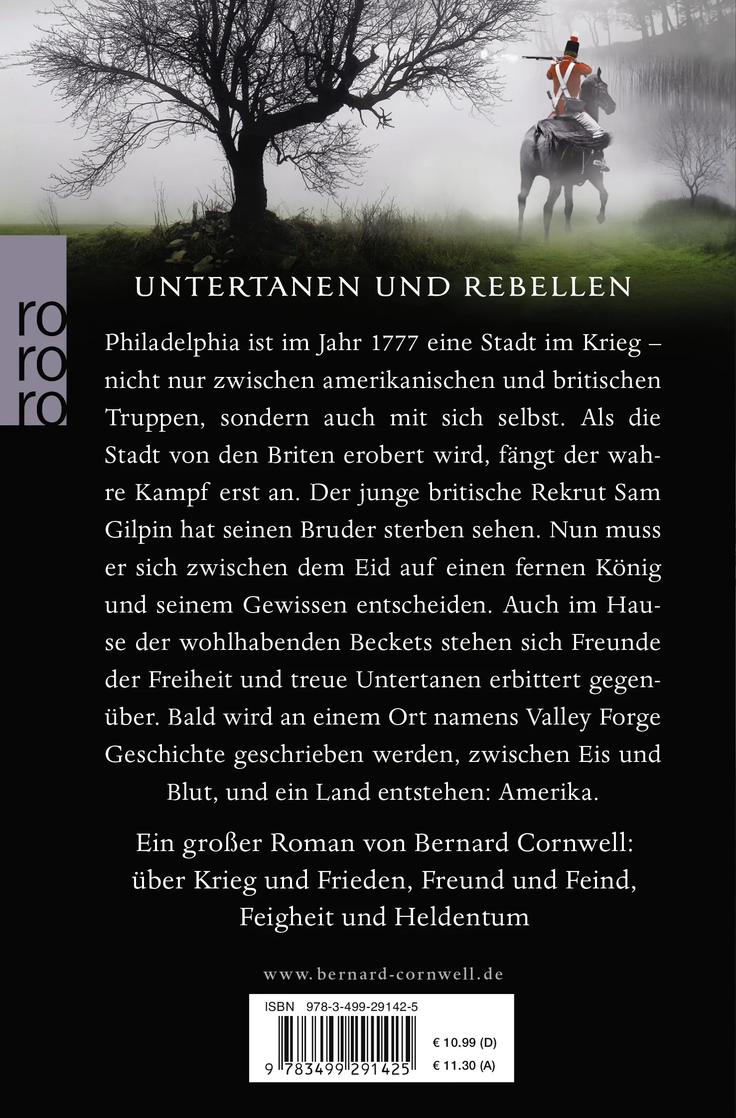 Buchrückseite von 'Rotröcke' mit Klappentext - Taschenbuch