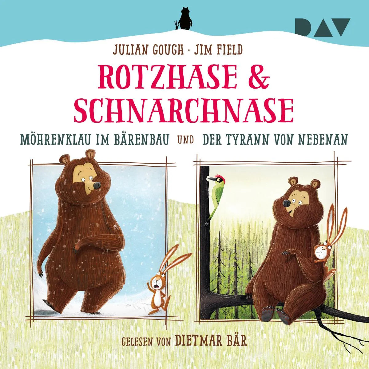 Cover: Rotzhase & Schnarchnase - Möhrenklau im Bärenbau und Der Tyrann von nebenan (Hörbuch Download) von Julian Gough