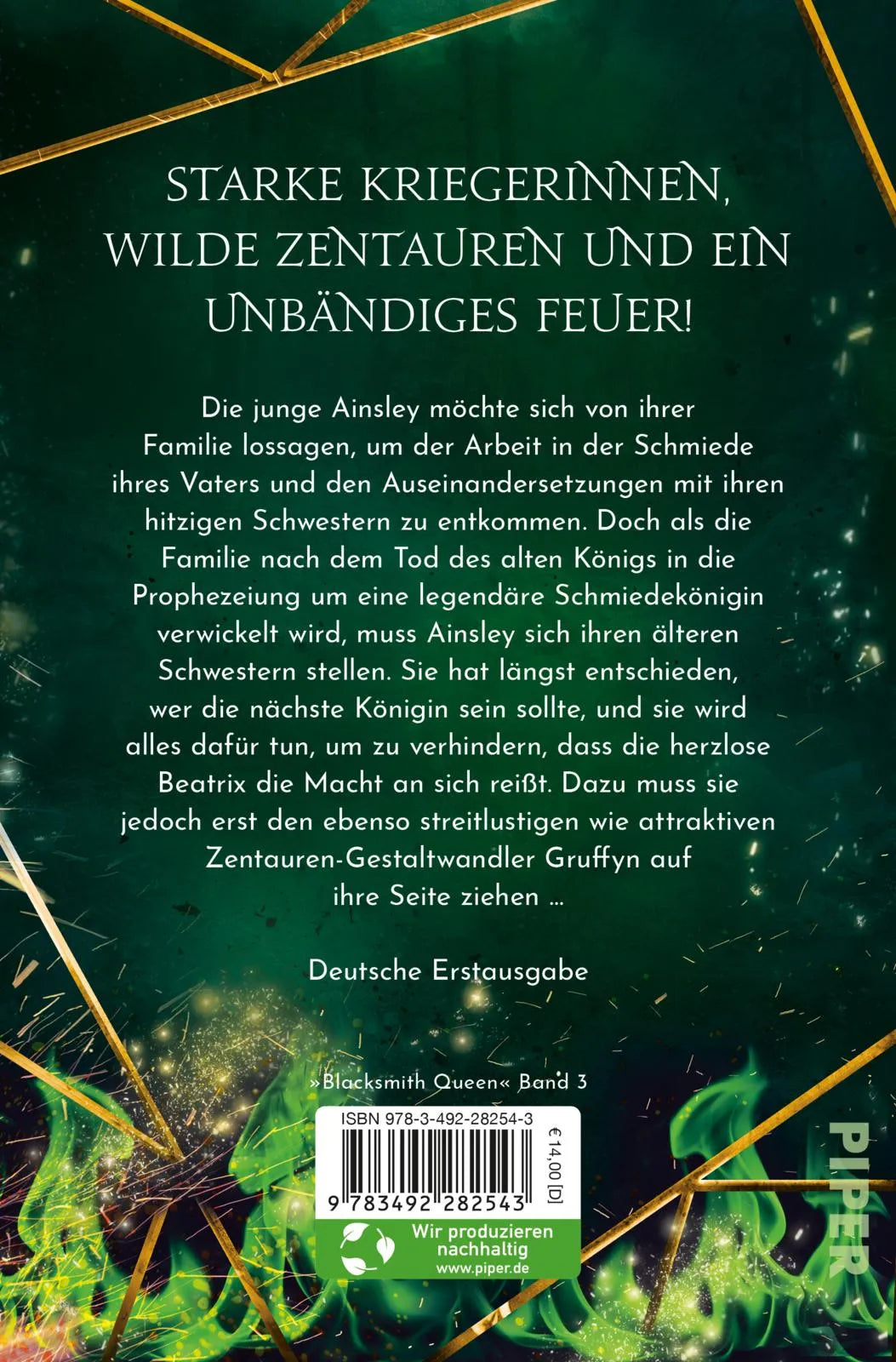 Buchrückseite von 'Royal Arrow' mit Klappentext - Taschenbuch