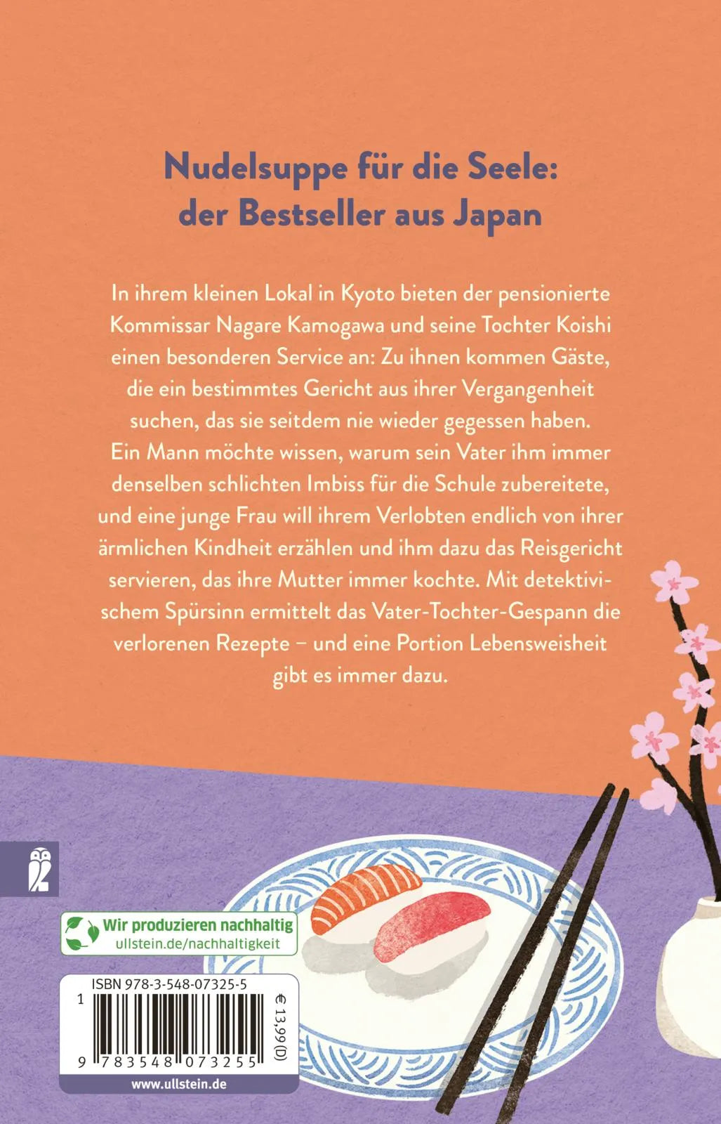 Buchrückseite von 'Rückkehr ins Restaurant der verlorenen Rezepte' mit Klappentext - Taschenbuch