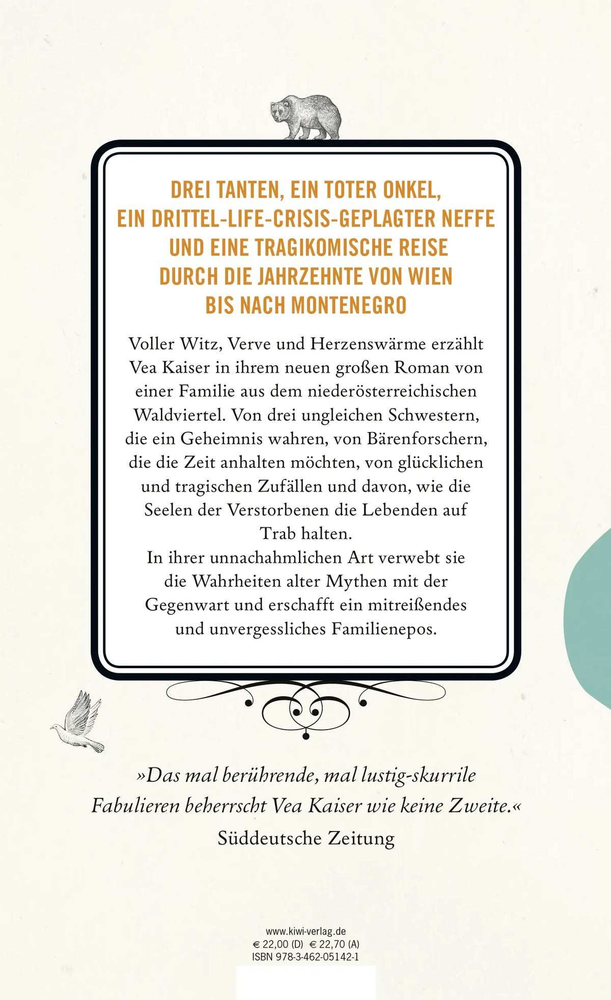 Buchrückseite von 'Rückwärtswalzer' mit Klappentext - Gebundene Ausgabe