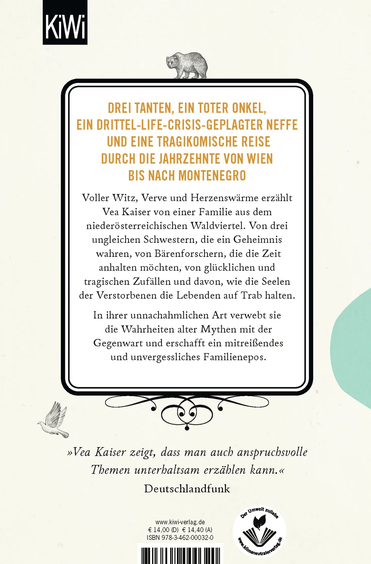 Buchrückseite von 'Rückwärtswalzer' mit Klappentext - Taschenbuch