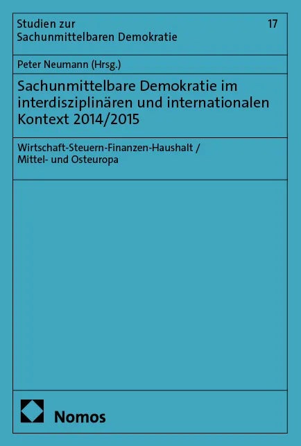 Cover: Sachunmittelbare Demokratie im interdisziplinären und internationalen Kontext 2014/2015 (E-Book)