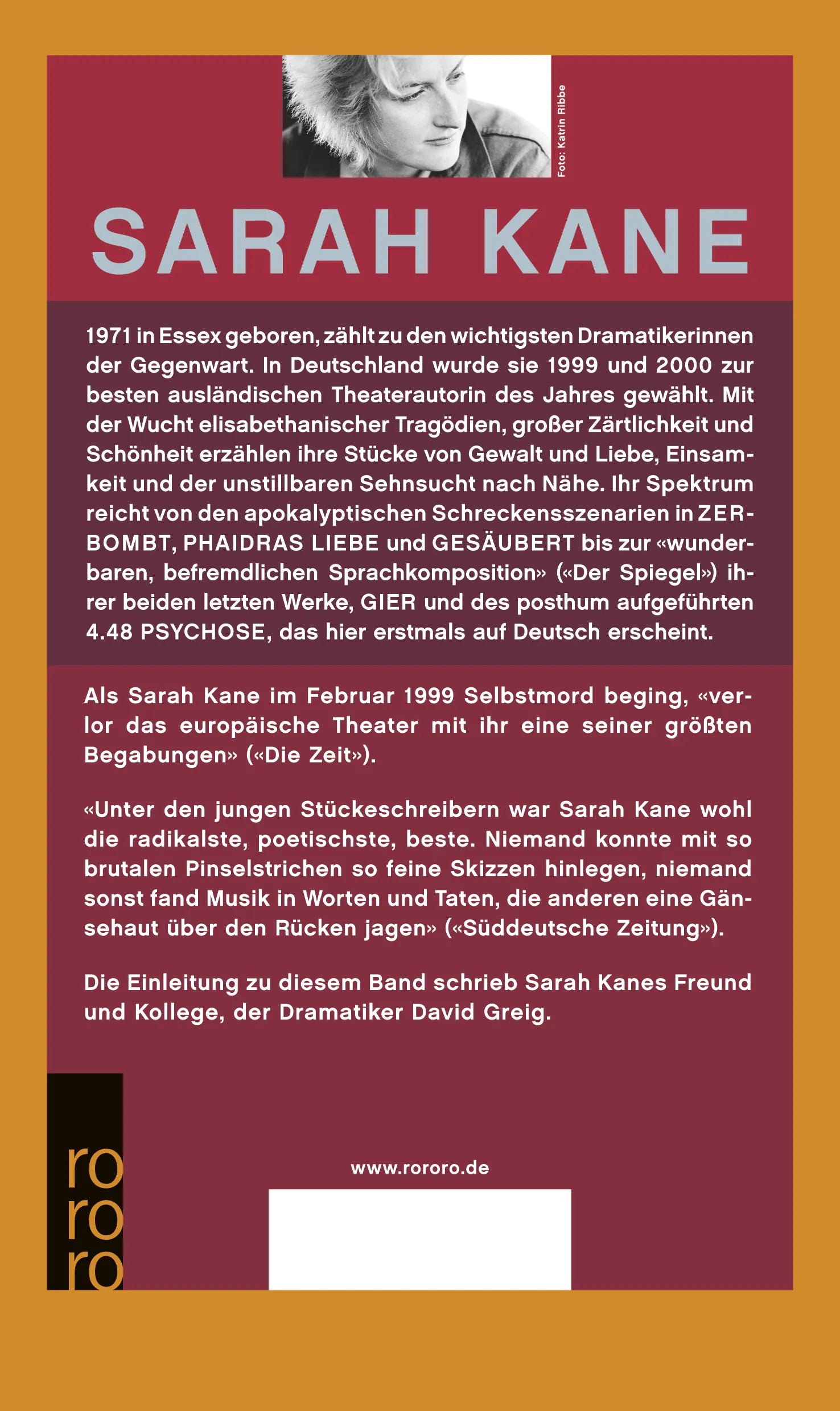 Buchrückseite von 'Sämtliche Stücke' mit Klappentext - Taschenbuch